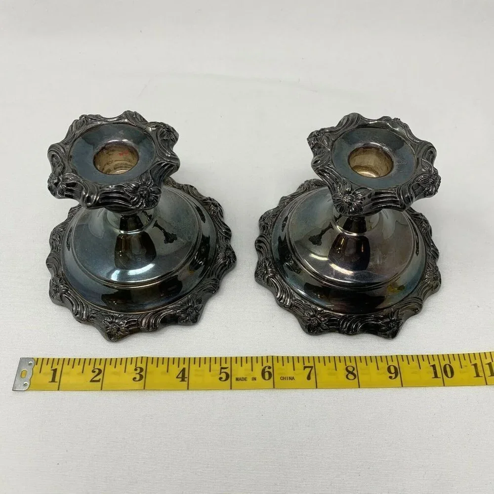 Vintage Sheridan Silver Candle Holders (set of 2) - Picture 10 of 12
